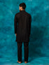 Vastramay Men's Black Cotton Blend Kurta Pyjama Set